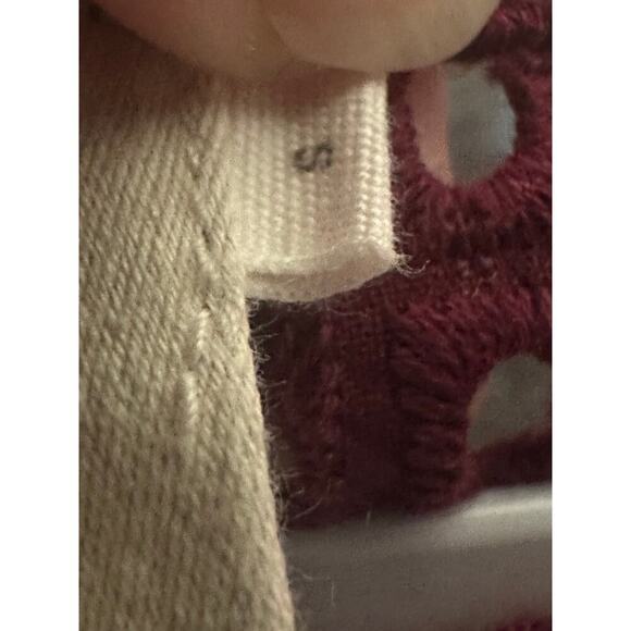 Saturday Sunday Anthropologie Sz S Crochet Knit 3/4 Sleeve Sweater Pom Pom Cuff - Picture 4 of 12